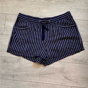 GAP Navy and White Linen Striped Shorts